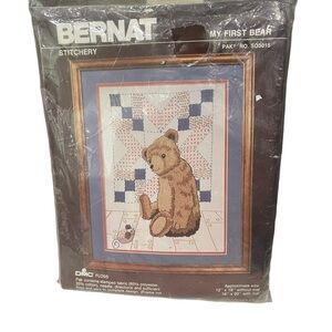 Bernat Stitchery My First Bear 12X16 unopened package with all materials